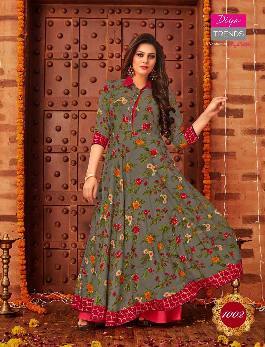 Galleria's Vol-1 Diya Trends Rayon Embroidery Print Kurtis Galleria's Vol-1 Diya Trends Rayon Embroidery Print Kurtis